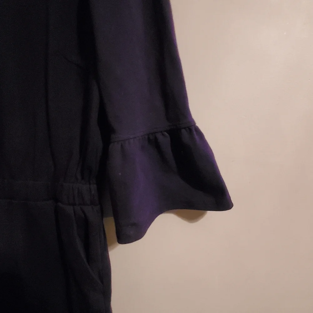 Navy ruffle sleeve jumper - Picture 3 of 4